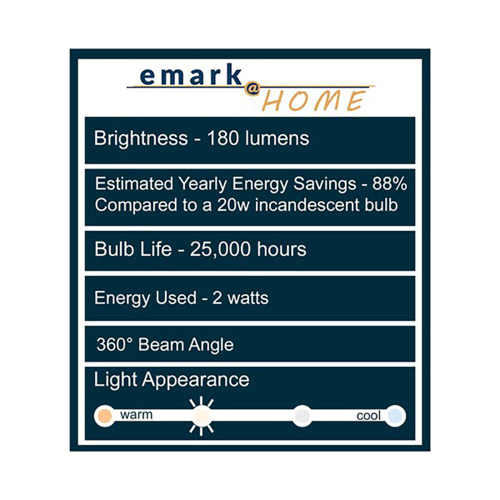 2W Candelabra Dimmable LED Bulb 2700k E12 Base