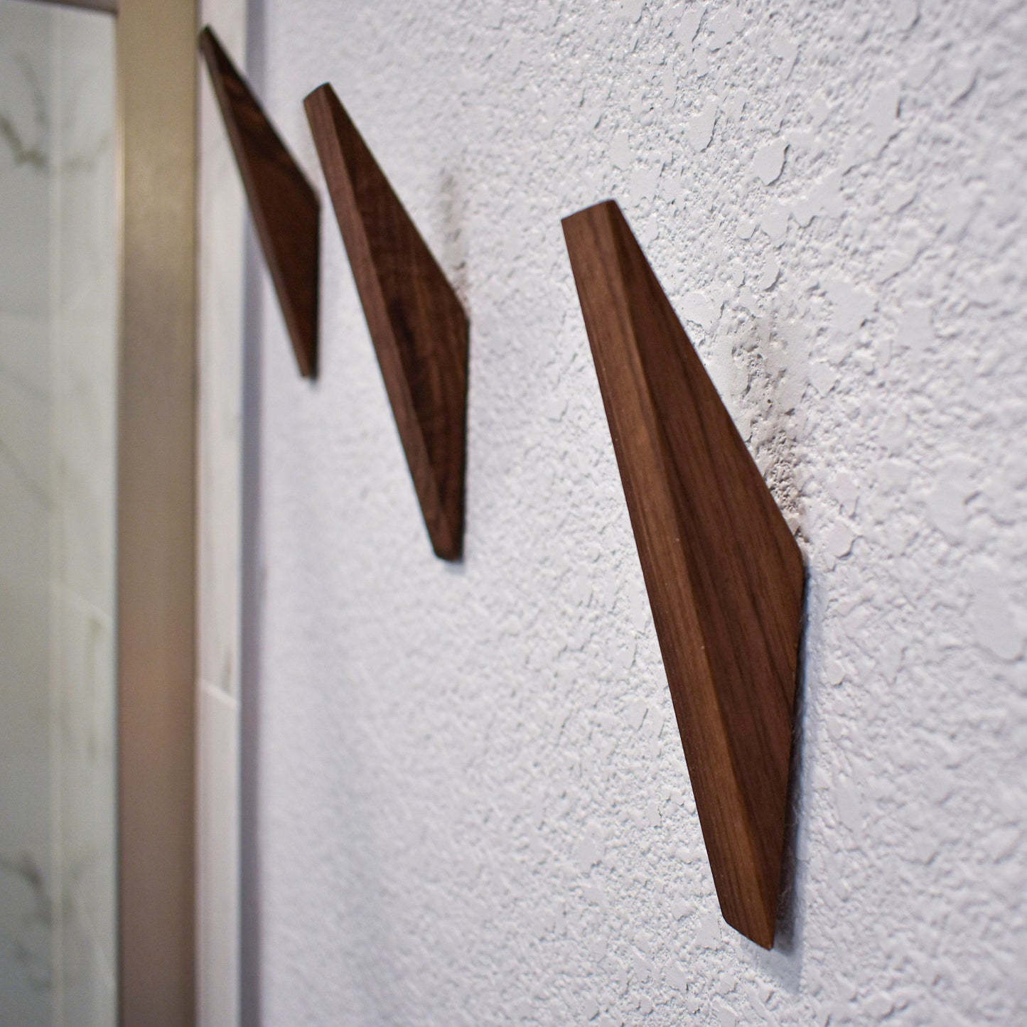 Angular Walnut Wood Wall Hook