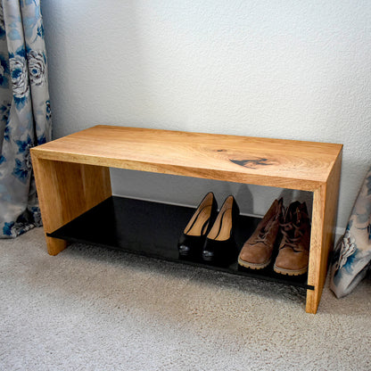 Wood Waterfall Entryway Bench