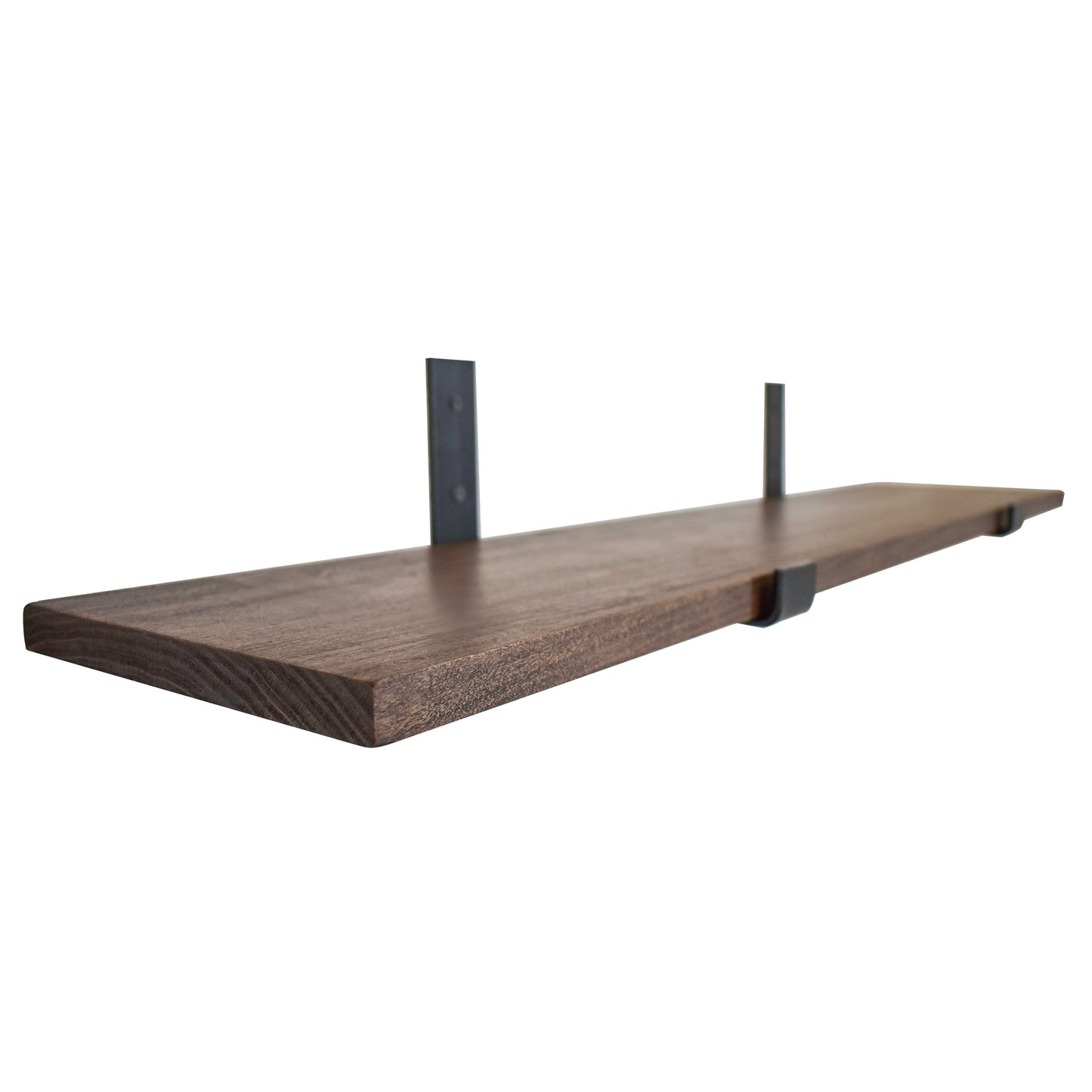 Wood Wall Shelf with Heavy Duty Steel Brackets 36x8x1