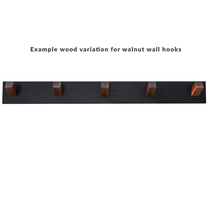 Walnut Wood Wall Hook (Set of 5)