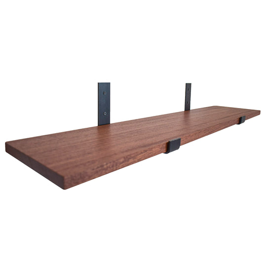 Wood Wall Shelf with Heavy Duty Steel Brackets 24x8x1
