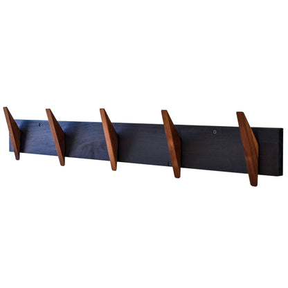 Modern Coat Rack Walnut Angular Hooks