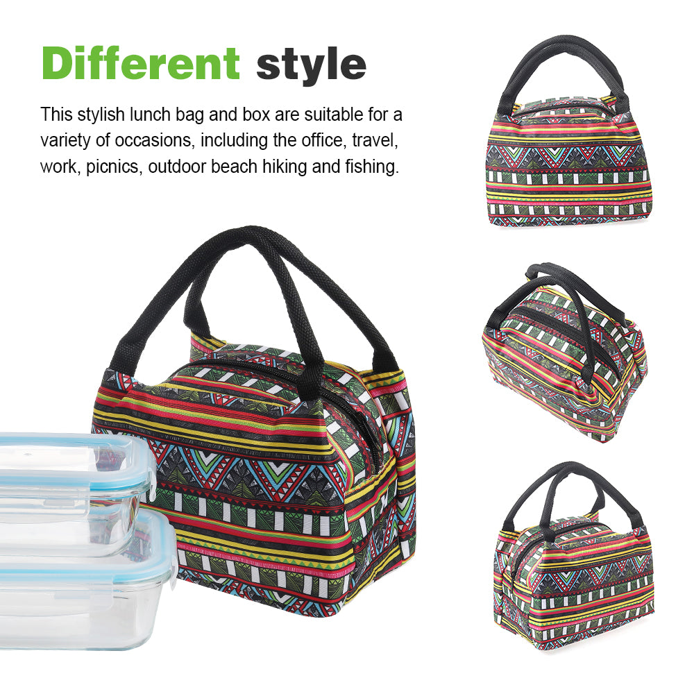 Delight King Insulated Lunch Bag – Insulated Lunch Bags for Women with Food Containers and Lids – Waterproof Lunch Tote Bag for Camping, Picnic, Trip – Heat-Resistant Borosilicate Glass Containers
