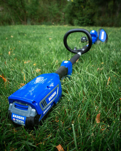 Wild Badger Power Cordless 40 Volt Front-Mount Trimmer/Edger, Includes 2.0 Ah Battery and Clip-on Charger