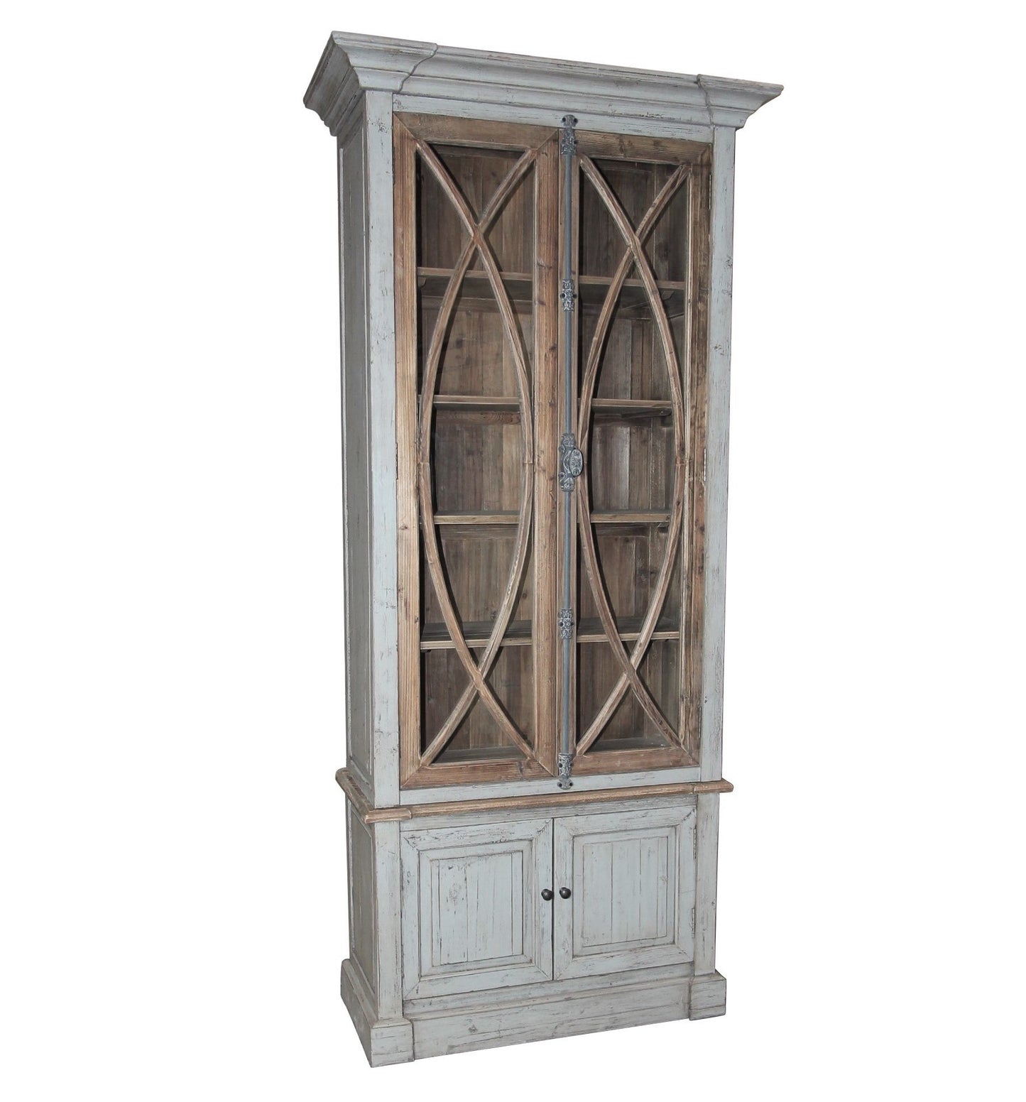 Garrity Vitrine China Cabinet, gray/natural