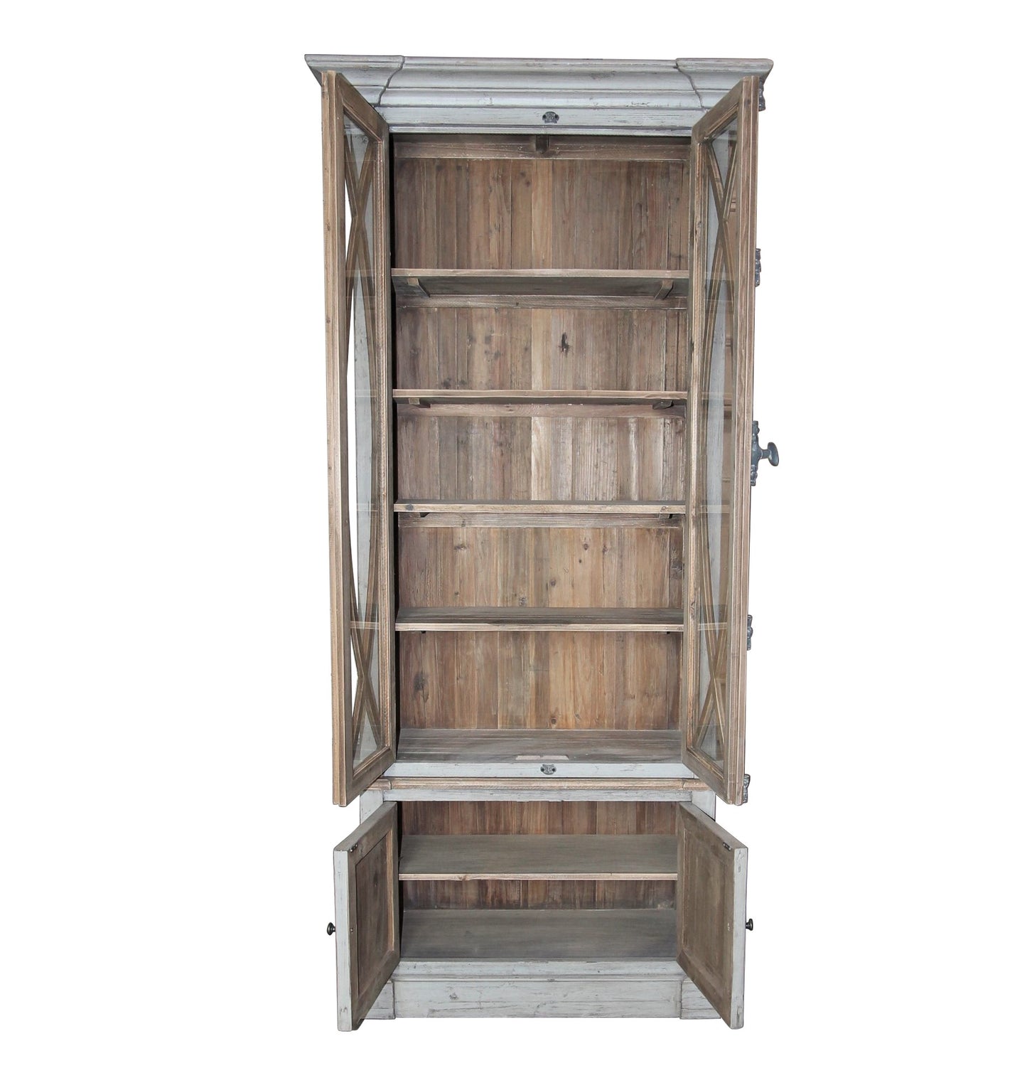 Garrity Vitrine China Cabinet, gray/natural