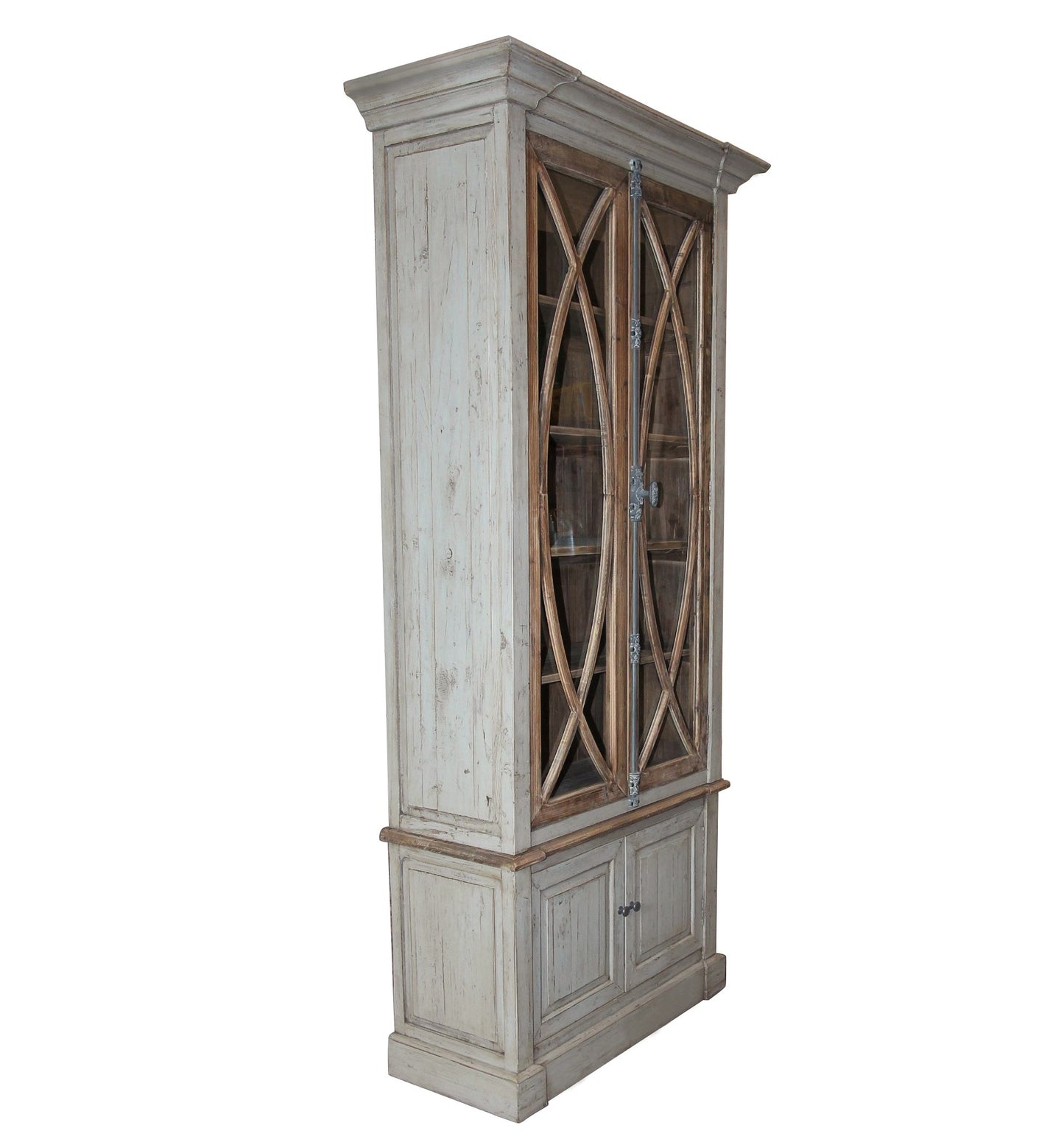 Garrity Vitrine China Cabinet, gray/natural