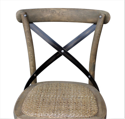 X Side Chair, Oak & Iron - pair