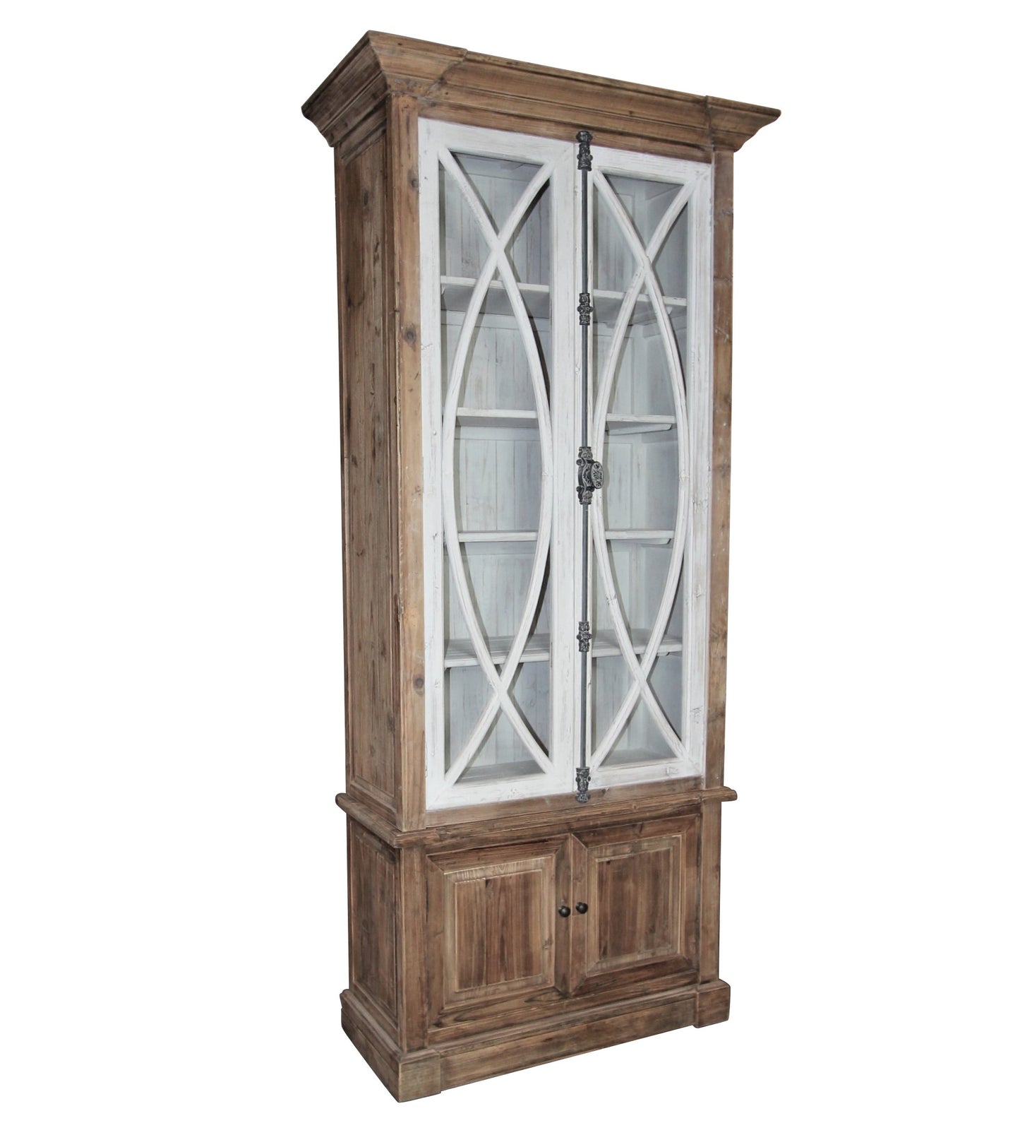 Garrity Vitrine Cabinet, natural/white