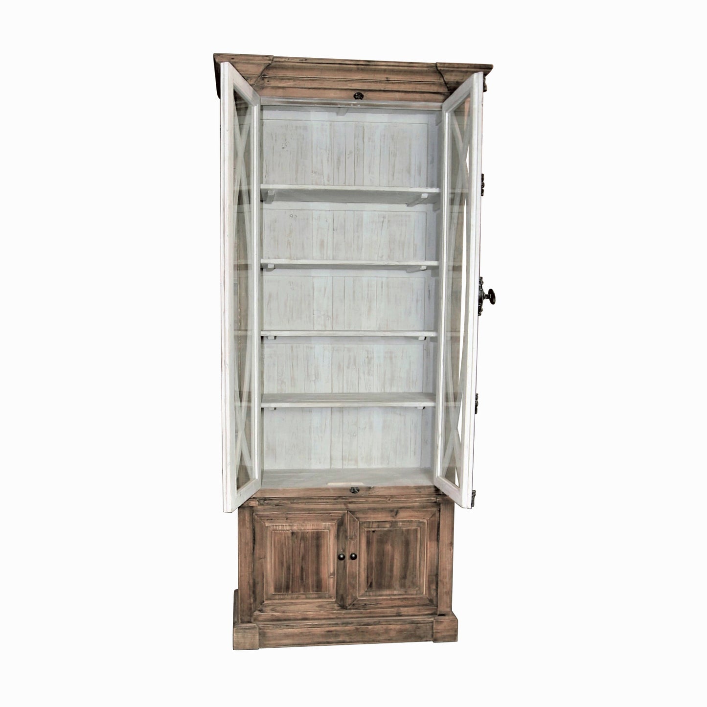 Garrity Vitrine Cabinet, natural/white