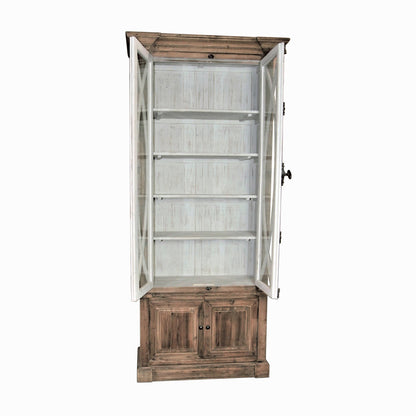 Garrity Vitrine Cabinet, natural/white