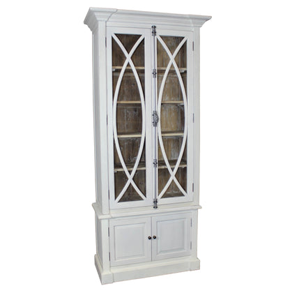 Garrity Vitrine China Cabinet, gray/natural