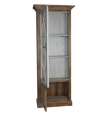 Garrity Narrow Vitrine Cabinet, natural/white