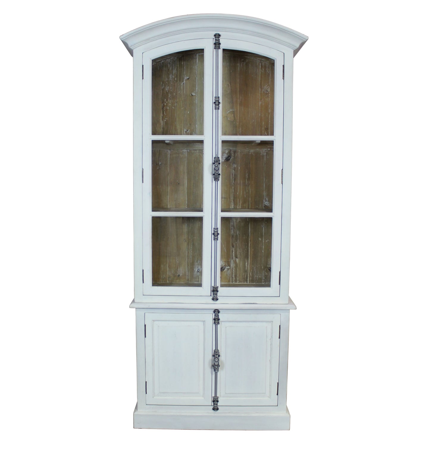 Ellerie Vitrine Cabinet, white/driftwood