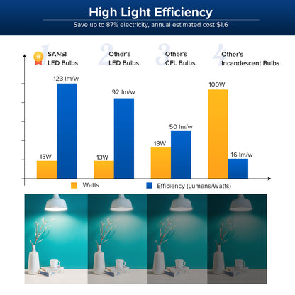 100 W LED light bulbs 4 pack