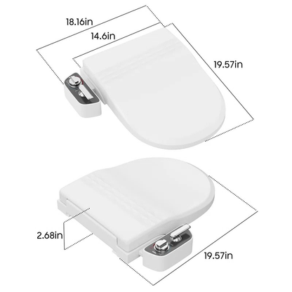 SLK-5120-D-L Non-Electric Bidet Seat for Elongated Toilets Rear and Front Wash Self-Cleaning Dual Nozzle