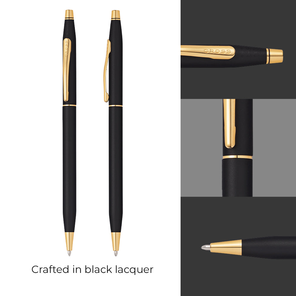 Cross Classic Century® Classic Black with 23KT Gold Plated Appointments Ballpoint Pen