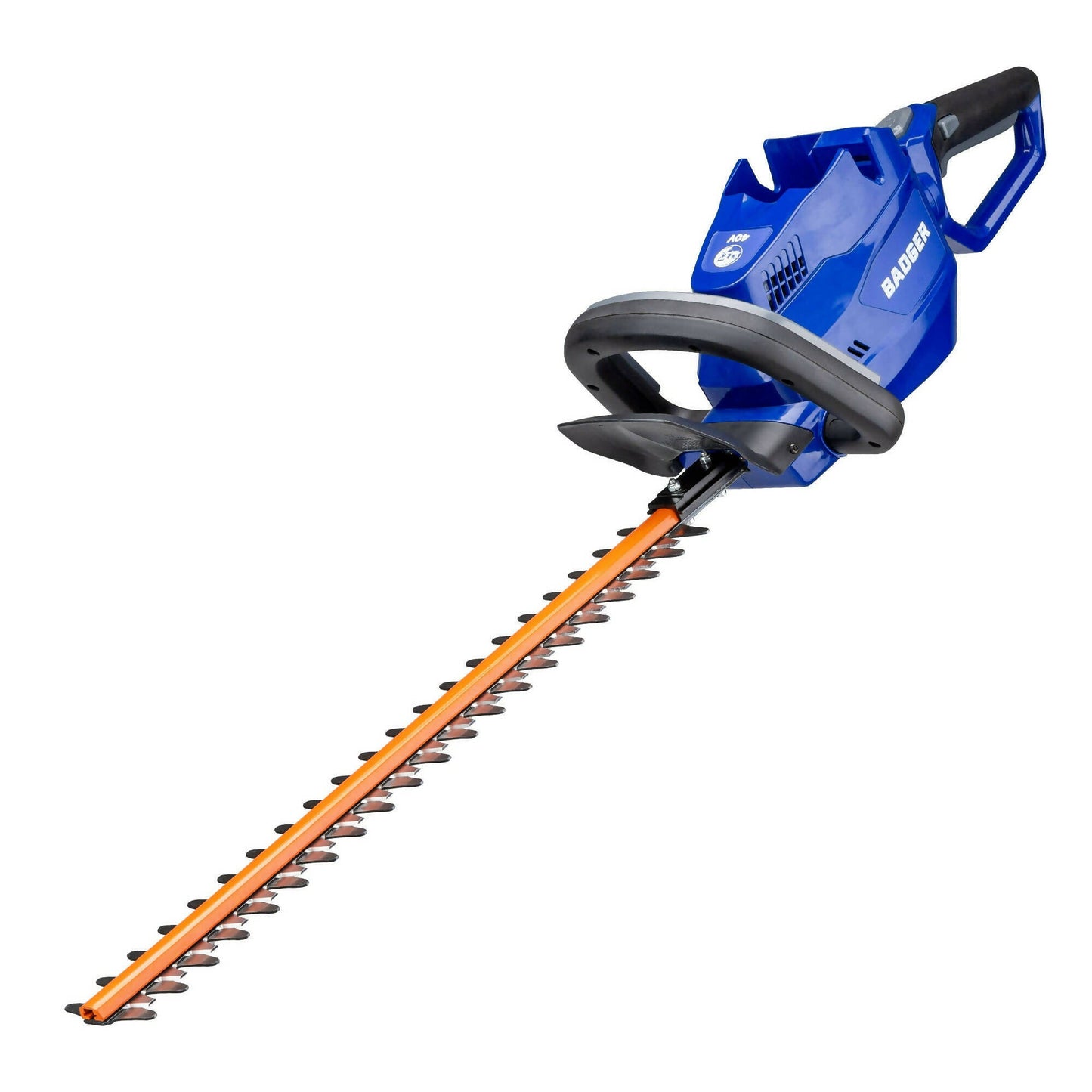 Wild Badger Power Cordless 40 Volt 24-inch Brushed Hedge Trimmer, Includes 2.0 Ah Battery and Clip-on Charger