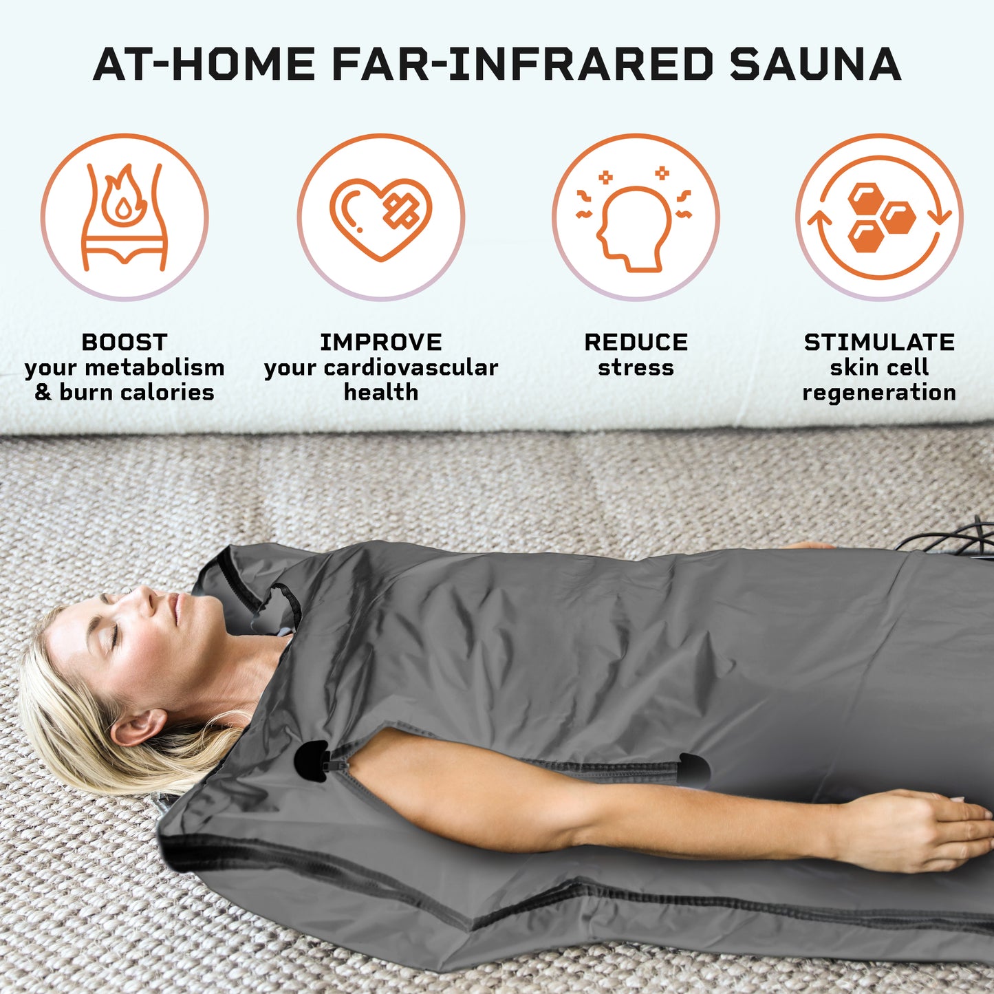 fePro Sauna Blanket for Detoxification - Portable Far Infrared Sauna for Home Detox Calm Your Body and Mind