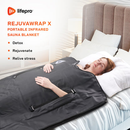 LifePro Far Infrared Sauna Blanket - Portable Infrared Sauna for Home Relaxation - Sauna Blanket - Infrared Blanket Sauna with 77–176 °F Temp Range & Arm Holes for Comfor