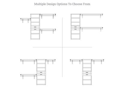 Solid Wood Reach In Closet System with 2-Drawers