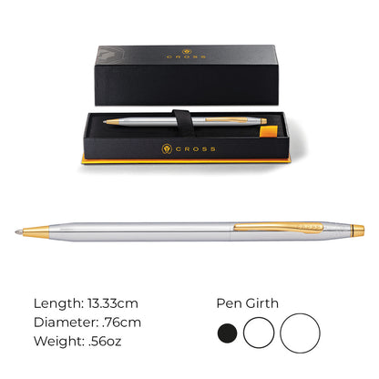 Cross Classic Century® Medalist® Chrome with 23KT Gold Plated Appointments Ballpoint Pen