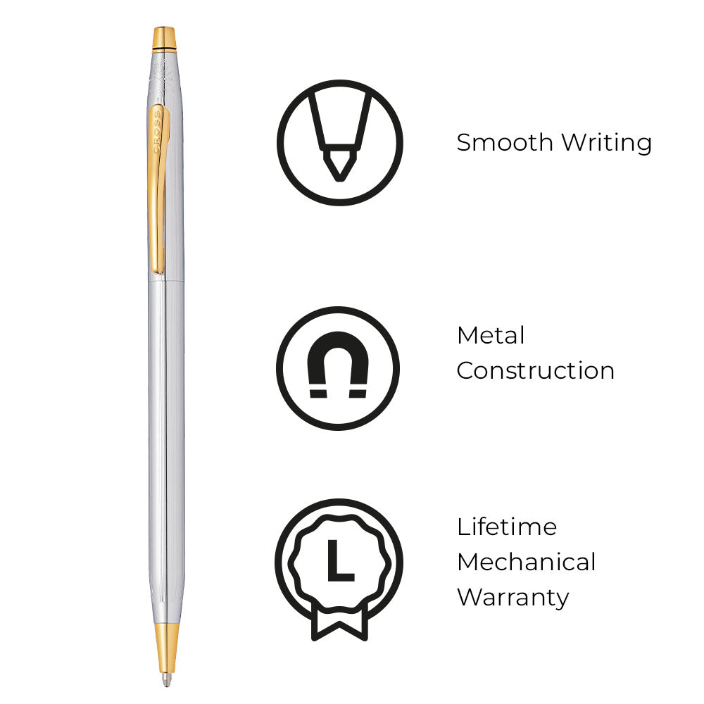 Cross Classic Century® Medalist® Chrome with 23KT Gold Plated Appointments Ballpoint Pen