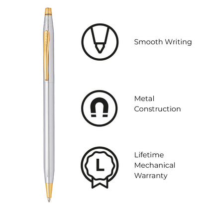 Cross Classic Century® Medalist® Chrome with 23KT Gold Plated Appointments Ballpoint Pen