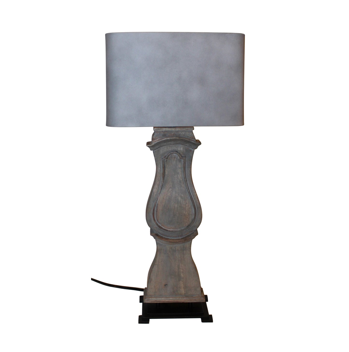 Wood Column Table Lamp, 24"