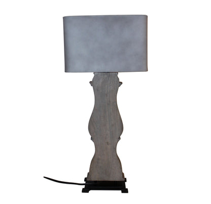 Wood Column Table Lamp, 24"
