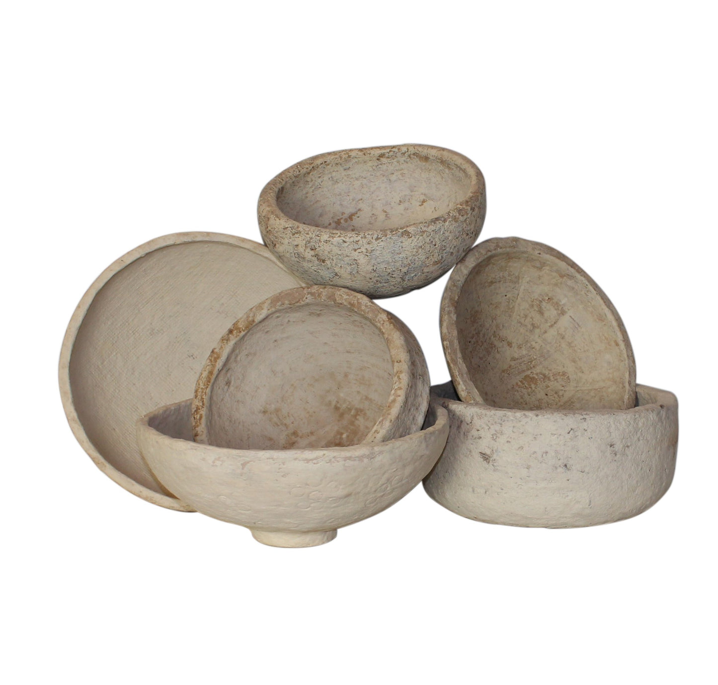 Vintage Paper Mache Bowls  11-14", set of 6