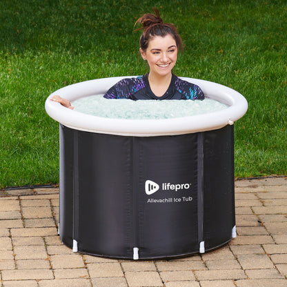 Lifepro Portable Ice Bath Tub with Lid and Storage Bag - Lightweight, Durable Cold Plunge Tub for Home Therapy Sessions -Home & Travel Ice Bath Tub for Adults and Athletes - 14°F - 122°F Temp, Outdoo