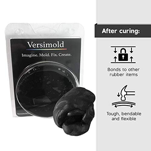 Versatile and Moldable Silicone Rubber, Perfect for DIY Fixes and Projects, Cord Fix Putty, Repair Putty, Hand Moldable Compound, Made in USA (Black)