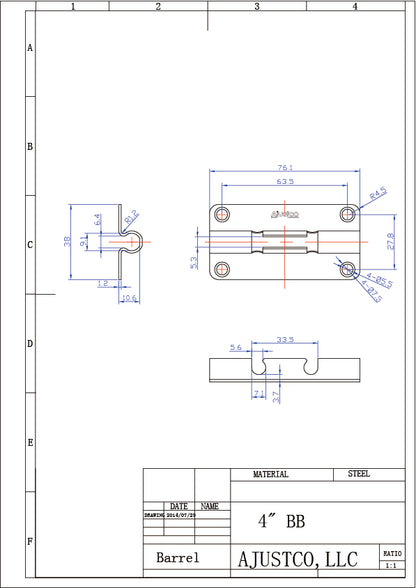 Ajustlock 4" Zinc Ajustable Barrel Bolt