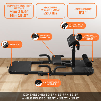 Lifepro 2-in-1 Sissy Squat Machine & Glute Machine - Premium Squat Workout Machine & Glutes Workout Equipment for Home