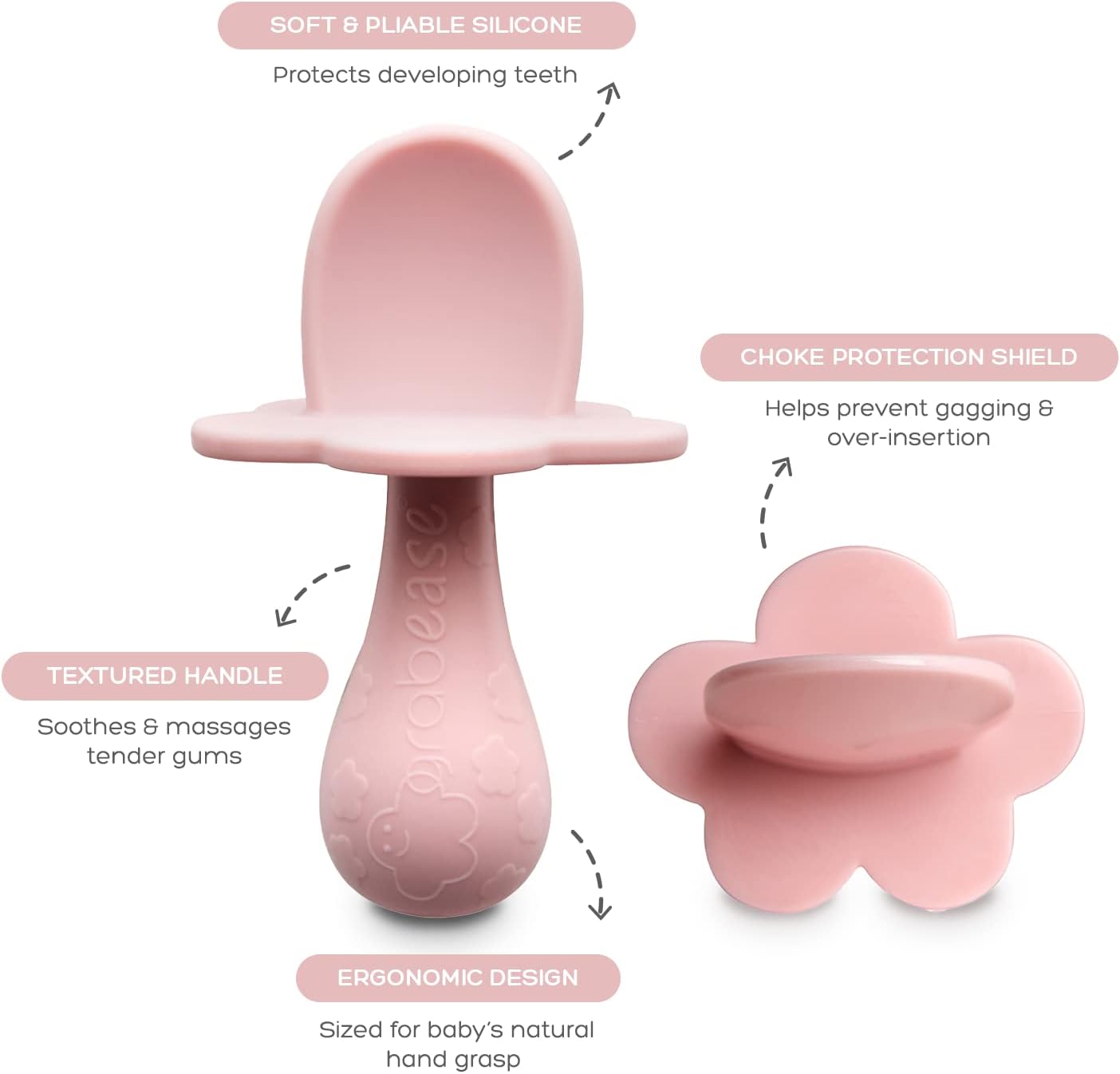 Grabease Baby Silicone Spoon Set - Blush