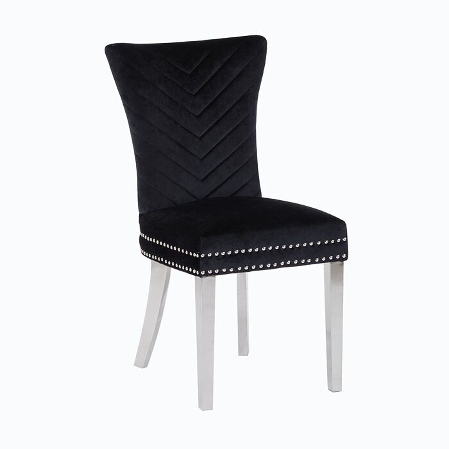 Eva 2 Piece Gold Legs Dining Chairs Finished with Black Fabric