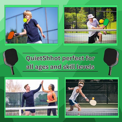 (4 Pads) Quietshhot Stop The POP Pickleball Paddle Mute Sound Absorbing Reducer - Fits On Top of Your Pickleball Paddle to Reduce The Pitch by Up to 4X - Quiet The POP- NOT The Game -