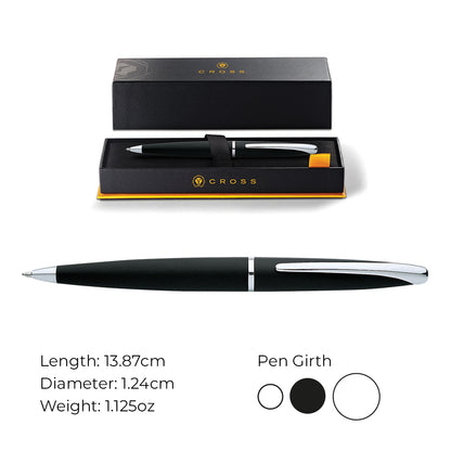 Cross ATX® Basalt Black with Polished Chrome Appointments Ballpoint Pen