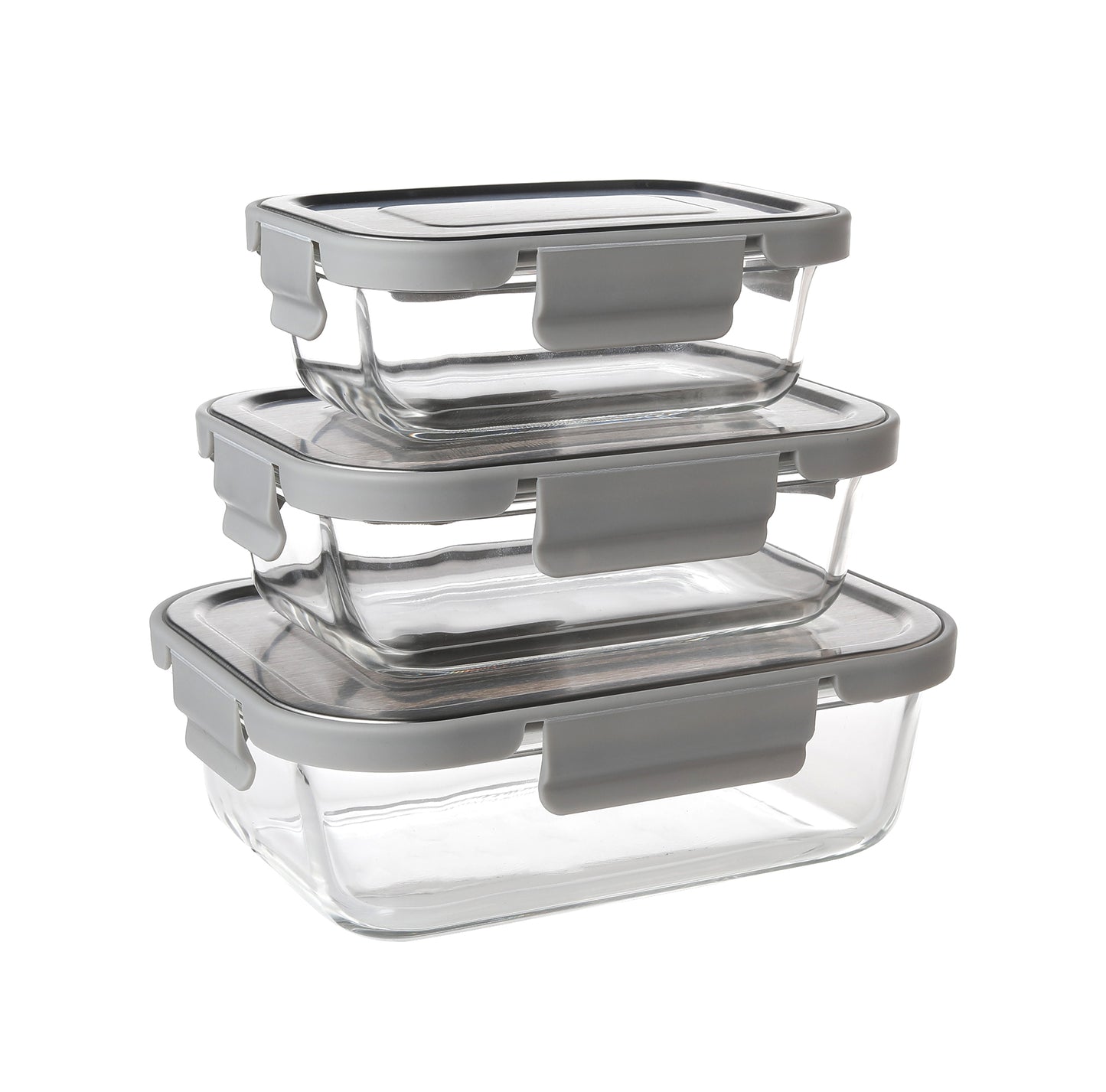 Delight King Glass Food Storage Containers – Set of 3 Glass Meal Prep Containers – Multipurpose Food Storage Containers with Lids Airtight – Eco-Friendly and Reusable Meal Prep Container Glass