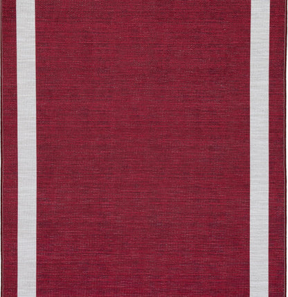 Playa Rug Machine Washable Area Rug With Non Slip Backing - Stain Resistant - Eco Friendly - Family and Pet Friendly - Everest Geometric Modern Bordered Burgundy&Creme Design