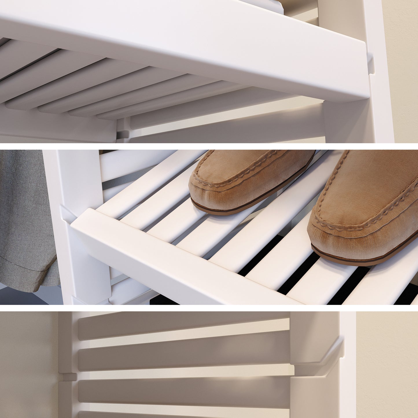 Solid Wood Reach In Closet System with 6-Drawers and Glass Doors