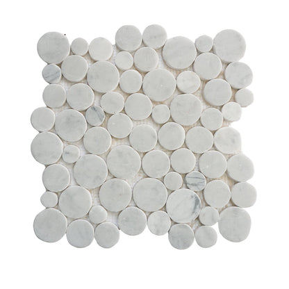Penny Carrara Mosaic Wall & Floor Tile ( $19.25/sq.ft)