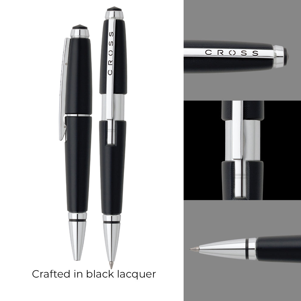 Cross Edge™ Jet Black with Polished Chrome Appointments Selectip Rollerball Pen