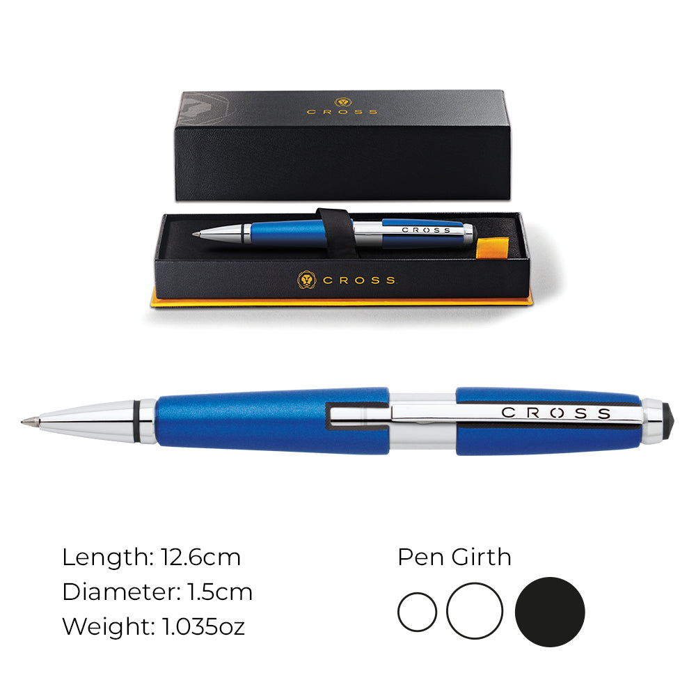 Cross Edge™ Nitro Blue with Polished Chrome Appointments Selectip Rollerball Pen