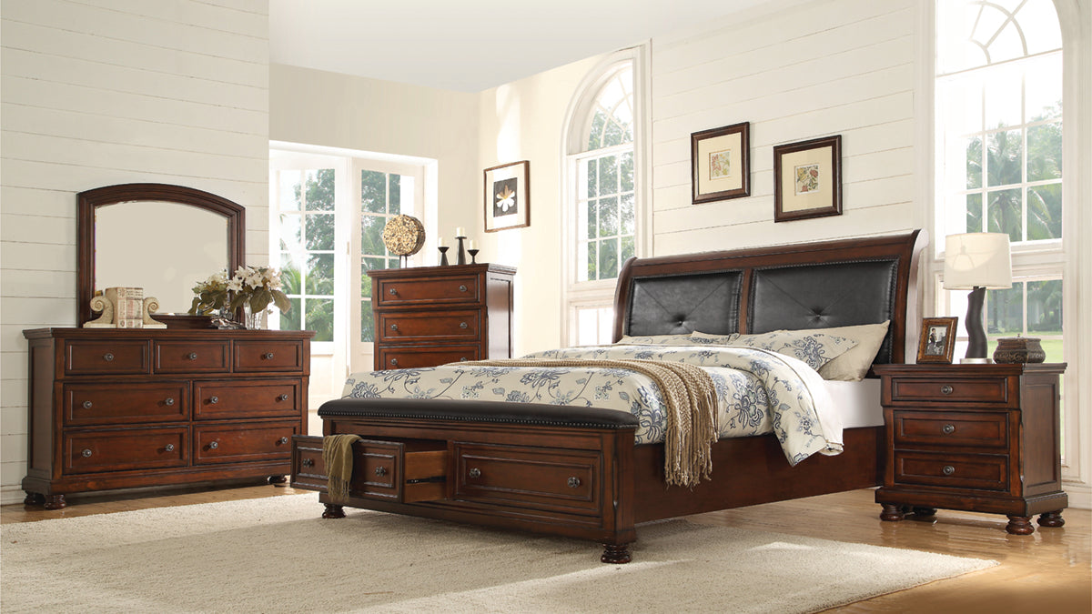 Austin 4 Pc Queen Bed Dark Walnut