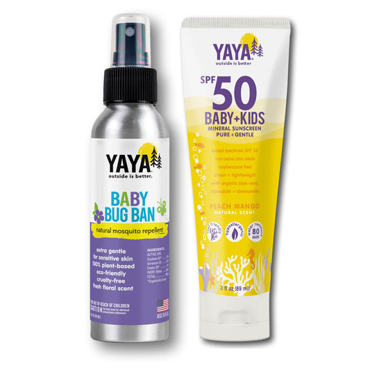 Baby + Kids Spf 50 Mineral Sunscreen 3oz + Baby Bug Ban 4 oz Repellent Bug Spray