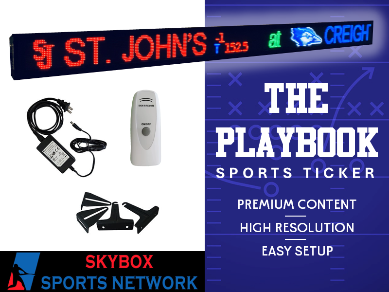 Skybox LED Sports Ticker for Man Caves / The Playbook / 48" Length