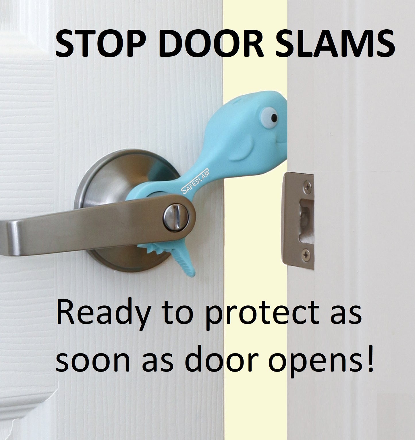 SAFESLAM Stop Door Slams – Prevent Hand Injuries – Always On Door Ready to Protect – Safe and Quiet Doors – Kids Love